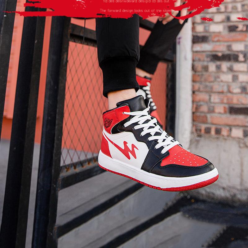 Summer Men's Breathable Heighten Shoes High Top Men's Tennis Shoes All-match Sports Leisure Student Basketball Shoes