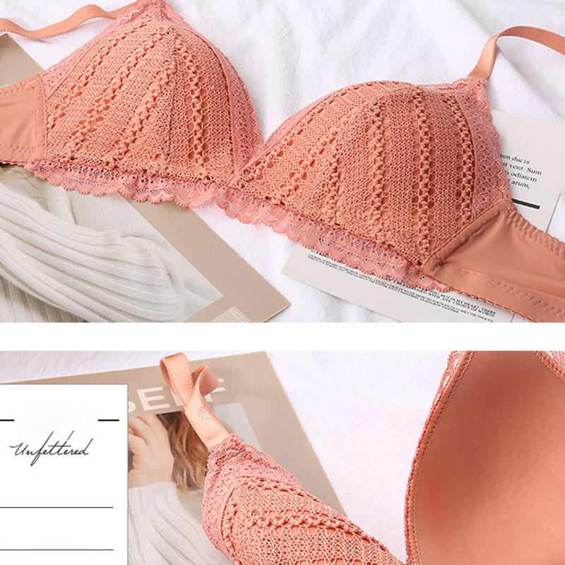 Underwear Women's No Rims Breastfeeding Adjustable Top-up Lace Bra Girl's Bra Thin Big Breasts Small Thin Bra Thin and Breathable