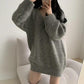 Loose V-neck Loose Sweater Women's Spring and Autumn Clothes Are Thin and Versatile Mid-length Lazy Style Sweater Sweater Top Oversizedsweater