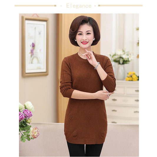 Female Medium Long Autumn Winter Loose Plus Size Tops Ladies Inside Set Thick Knit Women