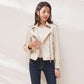 Women's Leather Jacket Women's 2021 Spring and Autumn Short Slim Washed PU Leather Jacket