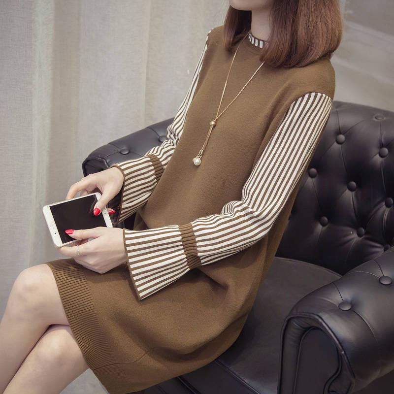 Women Fashion Solid Casual Knitted Sweater Female O-Neck Pullover Ladies Elegant Loose Sweater