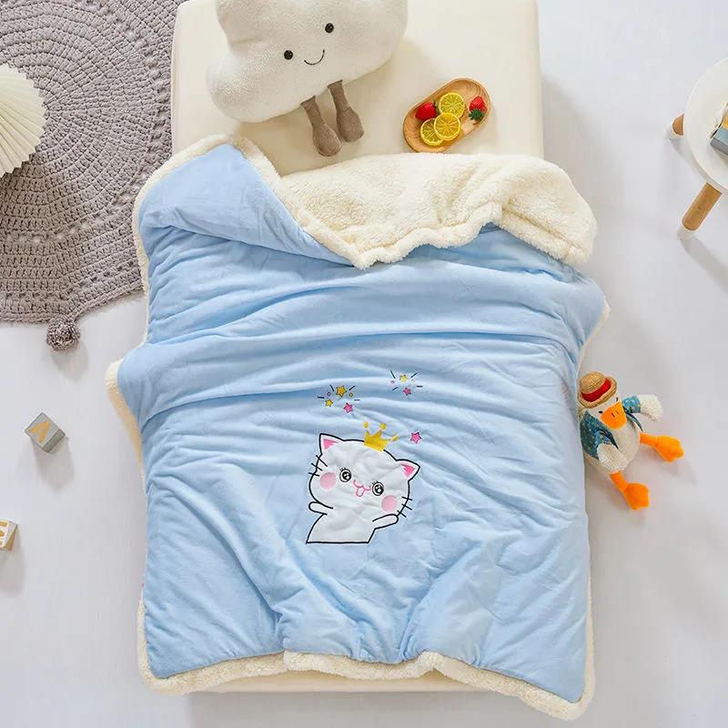 Winter Plush Warm Baby Quilt Newborn Baby Quilt Small Wool Blanket Children's Quilt Thickened In Autumn and Winter