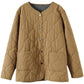 Winter Quilted Jacket Literary Single-breasted Button Coat for Women To Keep Warm Padded Jacket