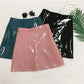 High Waist Hips Glossy Bright Leather Skirt Anti-glare A-line Skirt Pu Short Skirt All Match Casual Mini Leather Skirt