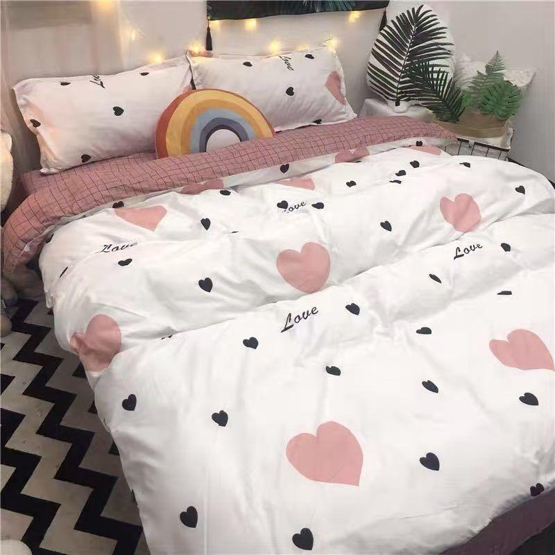 Quilt Cover Bed Sheet Quilt Cover Four-piece Set Cartoon Printing Cute Bedding Bedding Sanding Quilt Cover