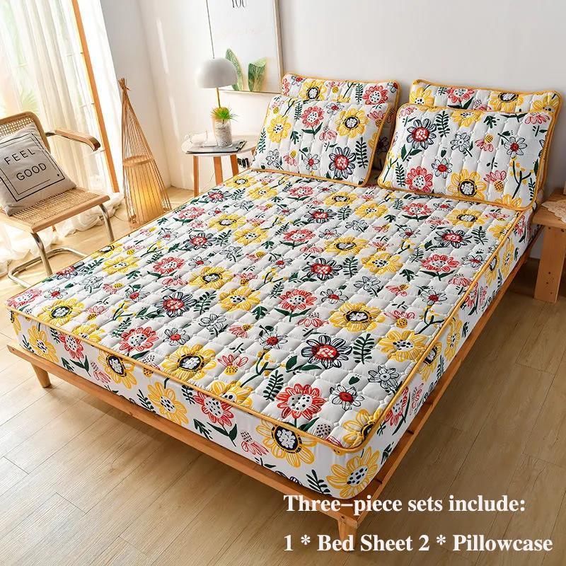 Bed Sheet Thick Bed Cover Three-piece Field Windmover Bed Sheet Pillow Sleeve Mat Mattm Sleeve Protective Cover