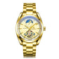 Men Automatic Self Wind Mechanical Stainless Steel Strap Simple Business Date Watch