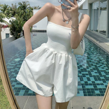 Women  Sexy Top Rompers Spring and Summer Sling Tube Top Casual Vacation Office Home