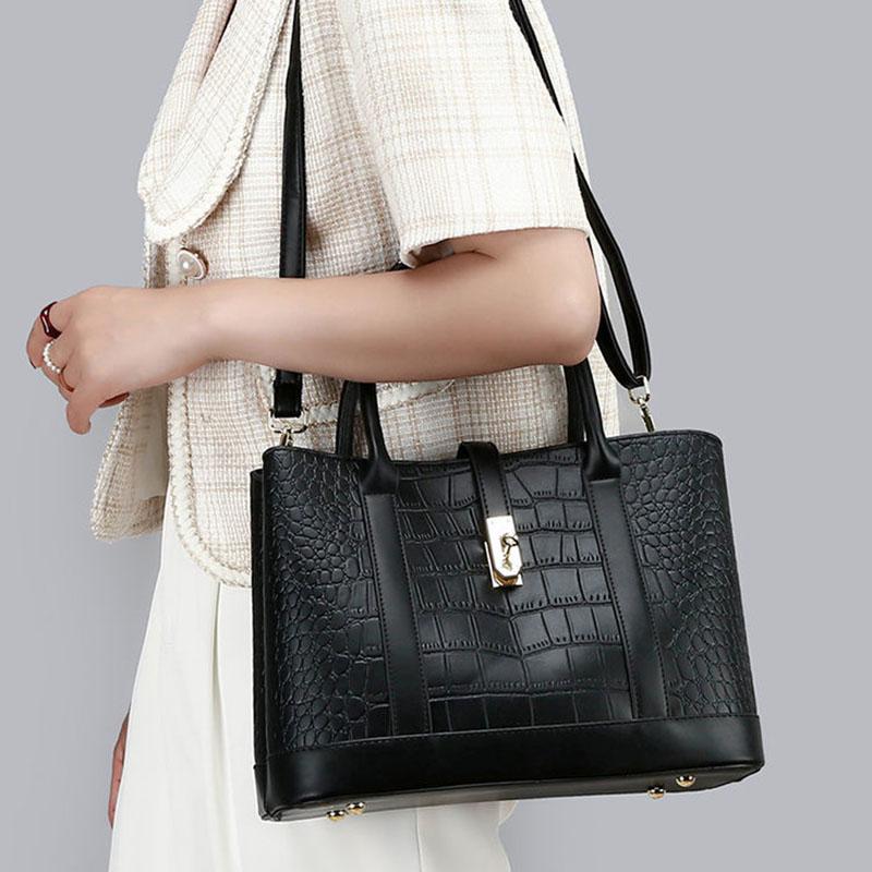 Women Bag Sets 2pcs Cowhide Handbags Luxury Top-Handle Bags Large Capacity Personality Crossbody Bag Wallet Bags