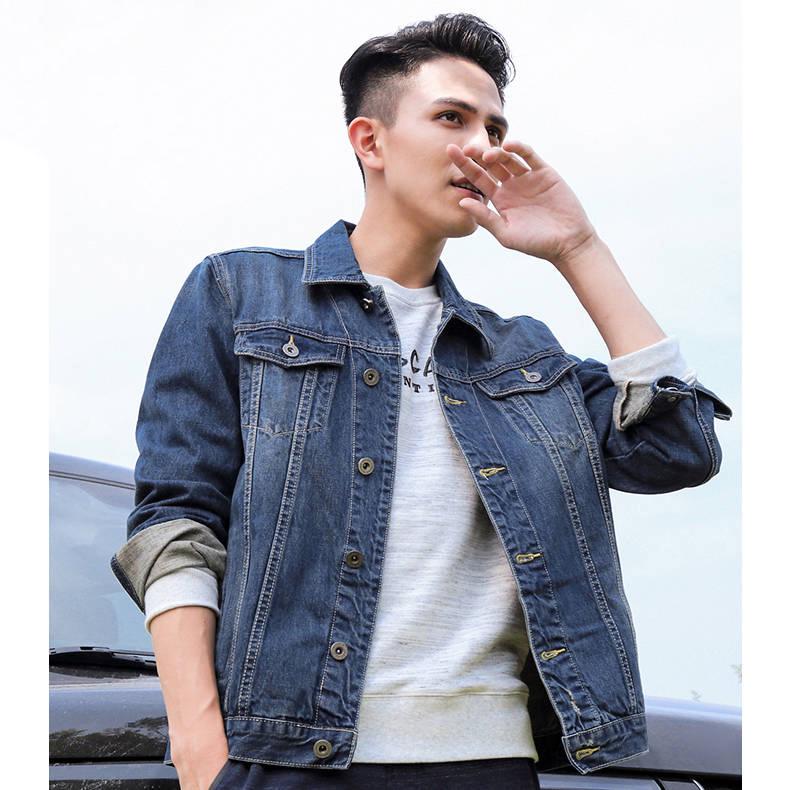 Men's Denim Jacket Retro Jeans Jacket Street Casual Pilot Fashion Hole Slim Men's Bomber Jacket