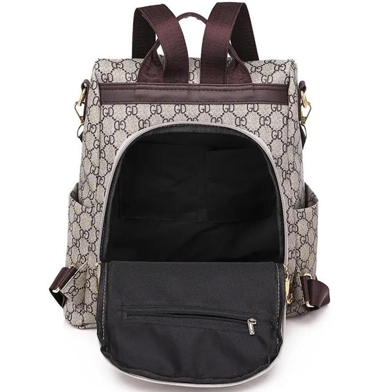 Large-capacity Backpack Ladies Bag Trendy All-match School Bag Leisure Travel Bag Soft Leather Backpack