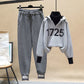 2pcs/set  Autumn Winter Fleece Casual Tracksuit Women Two Piece Set Suit Female Hoodies and Pants Outfits Ladies Sweatshirts Outfits