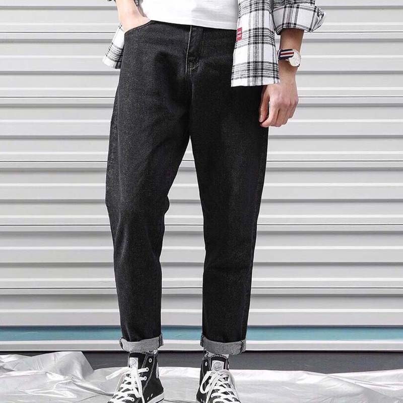 Jeans Spring and Autumn Trend Straight Loose Men's 2021 New Casual Trousers