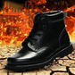 Men's Winter Warm Cotton Boots Wool Cotton Shoes Men's Non-slip Padded Father Shoes Leather Snow Boots