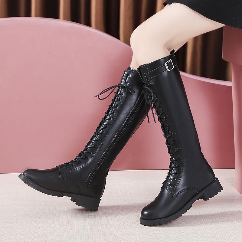 Lace up tall Martin women's boots boots trendy knight boots boots women's autumn and winter
