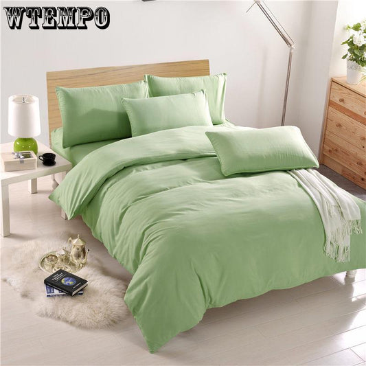 Brand Bedding Set Solid Color Bed Flat Sheet Double Queen King Size Bedclothes Duvet Cover