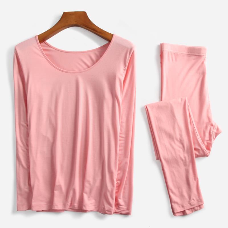 Round Neck Warm Suit Women's Thin Autumn Clothes Long-sleeved Long-sleeved Underwear