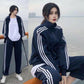 Girls Sportswear Suit Spring and Autumn Students Loose Running Leisure Two-piece Zipper Jacket Jogging Trousers Sets Tracksuits for Women