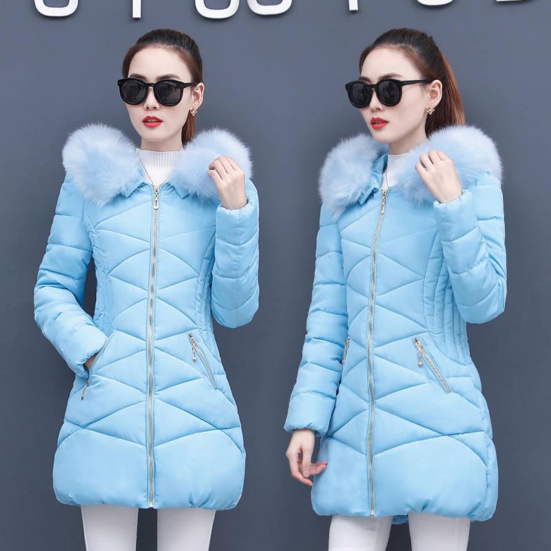 Women's Jacket Winter Jacket Medium-Long Cotton Parka Plus Size Coat Slim Ladies Casual Clothing