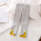 Girls' Leggings Elastic Pants Versatile Long Pants Contrast Color Lady Sweet Spring and Autumn Pants Inside and Outside