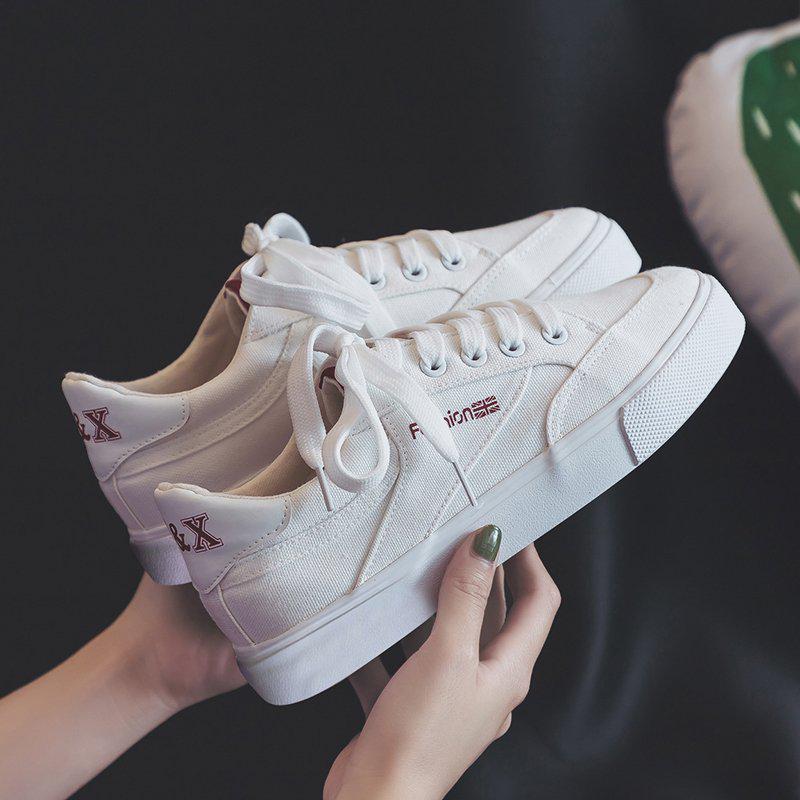 Increased Canvas Shoes Women 2020 Spring and Summer All-match Student White Shoes Women INS Platform Platform Platform Shoes