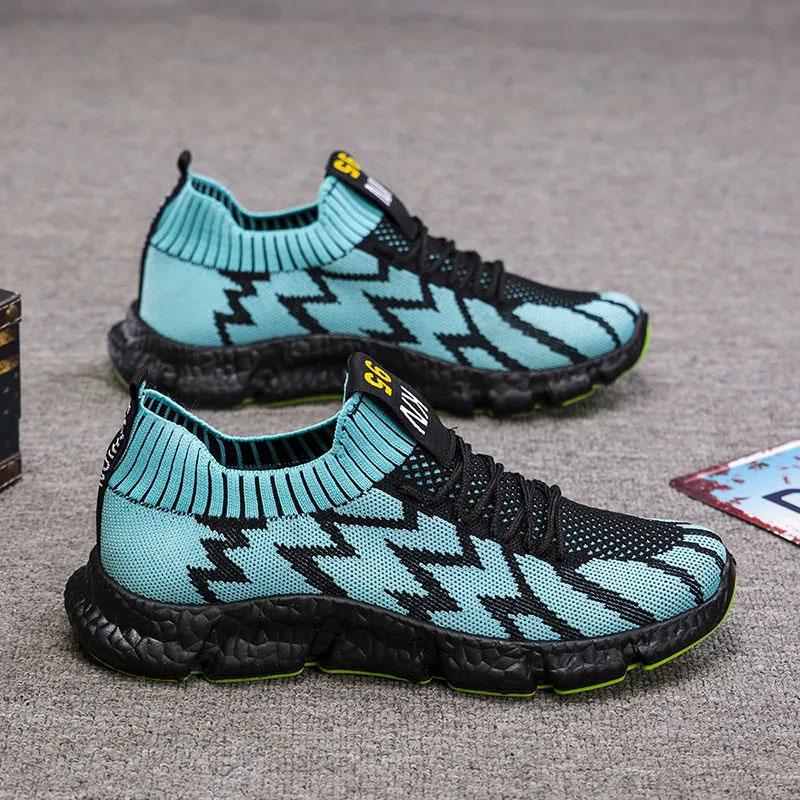 Spring Men's Shoes Breathable Flyknit Mesh Casual Shoes Men's Socks Shoes Student Sports Shoes Running Shoes Mesh Coconut Shoes