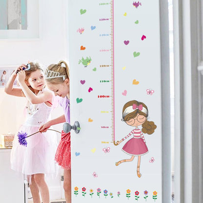 Cartoon girl height stickers wall stickers TV background glass doors windows porcelain stickers