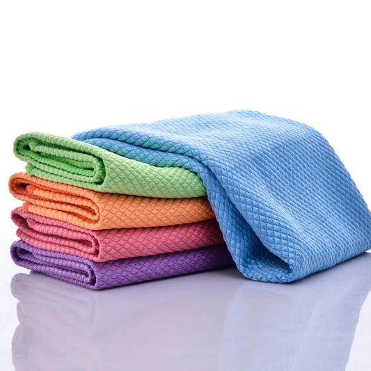 Soft Microfiber Towel Car Cleaning No Trace Absorbable Window Car Rag Cleaning Towel Kitchen Mirror Cleaning Wipe Glass Cloth