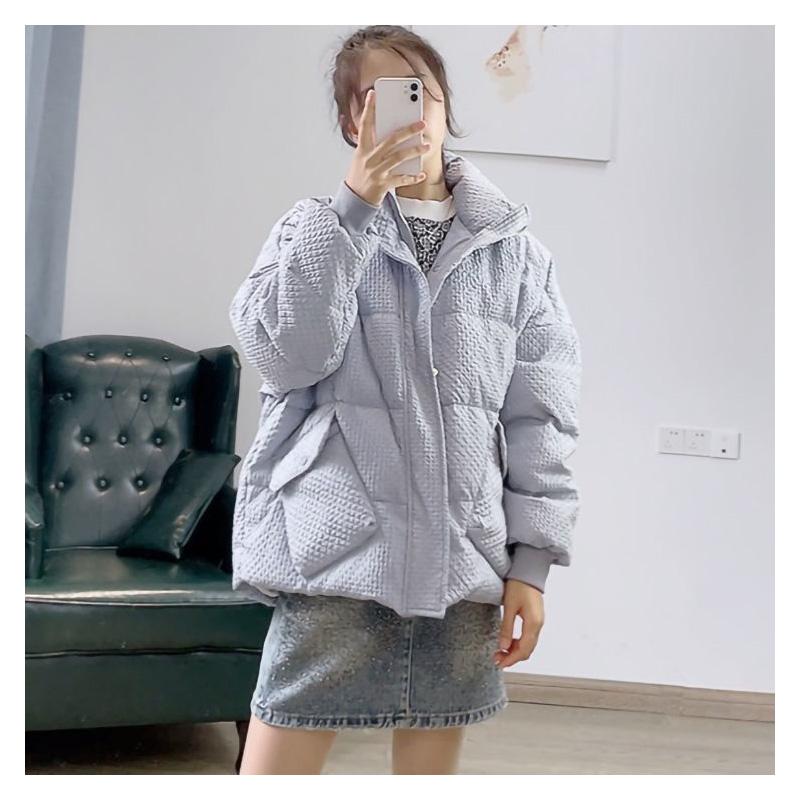 Thick White Duck Down Jacket Ladies Short Stand-up Collar Niche Korean Style