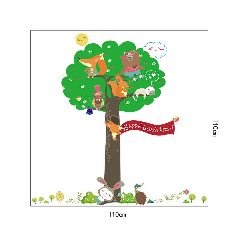[Wall sticker] squirrel animal tree wall stickers for kids rooms nursery baby bedroom interior wall