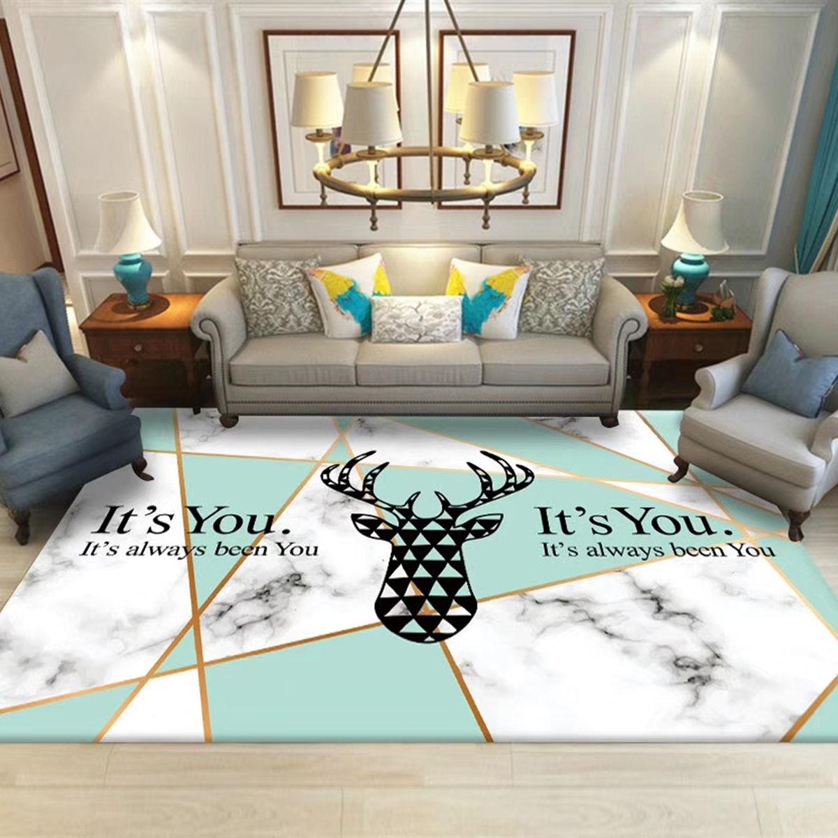 Nordic Ins Style Living Room Sofa Coffee Table All-match Mats Cute Elk Bedroom Bedside Carpet