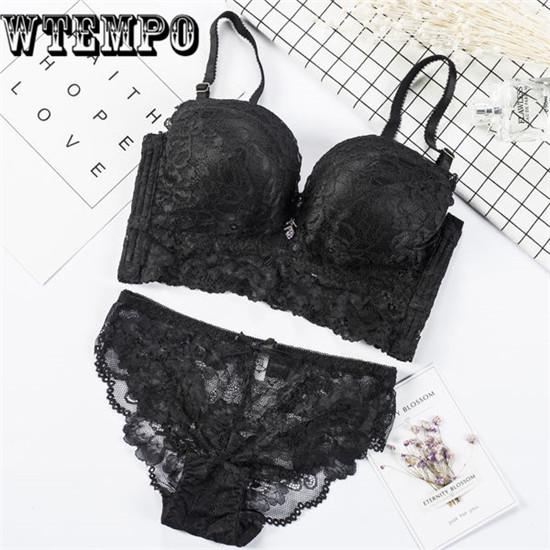 Lace Sheer Lingerie Set Women Intimates 2019 Underwire Transparent Sexy Bra and Briefs Underwear Set