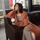 Autumn and winter new loose lapel sweater jacket female long section knit net red warm jacket