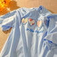 Embroidery Loose Basic T Shirt Summer Short Sleeve T-Shirts for Women Harajuku Kawaii Funny Student Tshirt