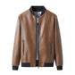 Men's Leather Jacket Autumn and Winter Short Slim Baseball Collar Jacket Thickened Jacket Men's Handsome Motorcycle Leather Jacket