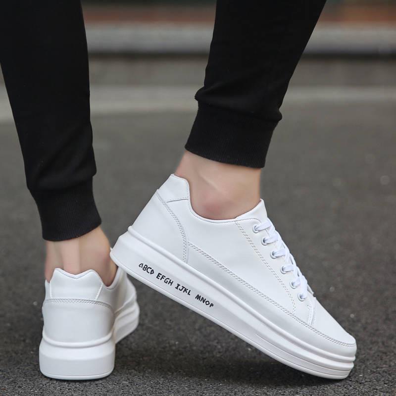 Men Casual Board Shoes Lace up Comfortable  White Sneakers Male Fashion Letter board shoes