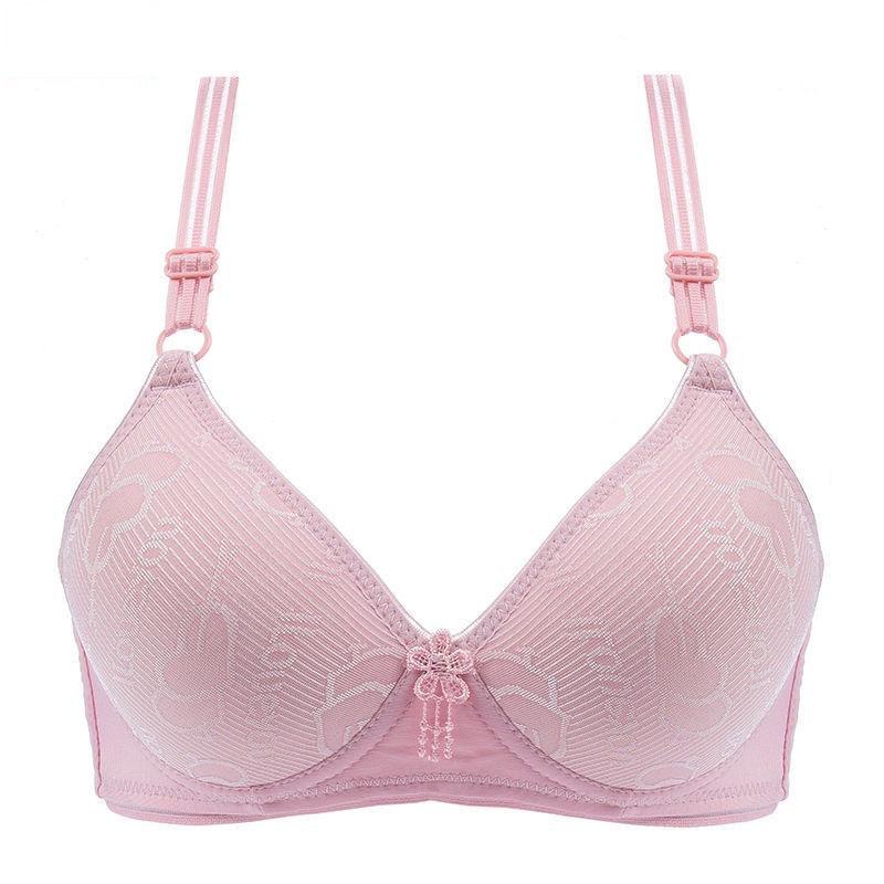 Love Dark Pattern Underwear One-piece Small Chest Gather Bra Thin Section Breathable Non-wireless Underwear Women's Light and Breathable