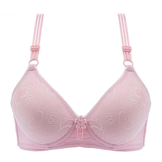 Love Dark Pattern Underwear One-piece Small Chest Gather Bra Thin Section Breathable Non-wireless Underwear Women's Light and Breathable