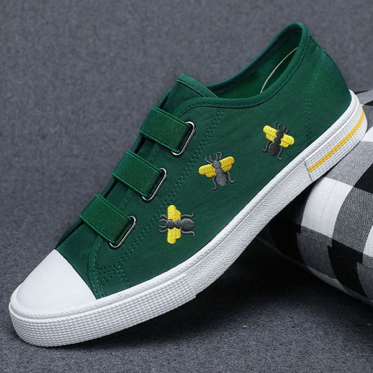 Plus Size 38-44 Summer Men Canvas Sneakers Comfortable Deodorant Running Basketball Shoes Breathable Shockproof Non-slip Bee Shoes