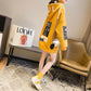 Large Size 200 Kg Mid-length Women's Sweater Autumn and Winter Fashion Trend Letter Printing Solid Color Plus Velvet Thick Women's Jacket