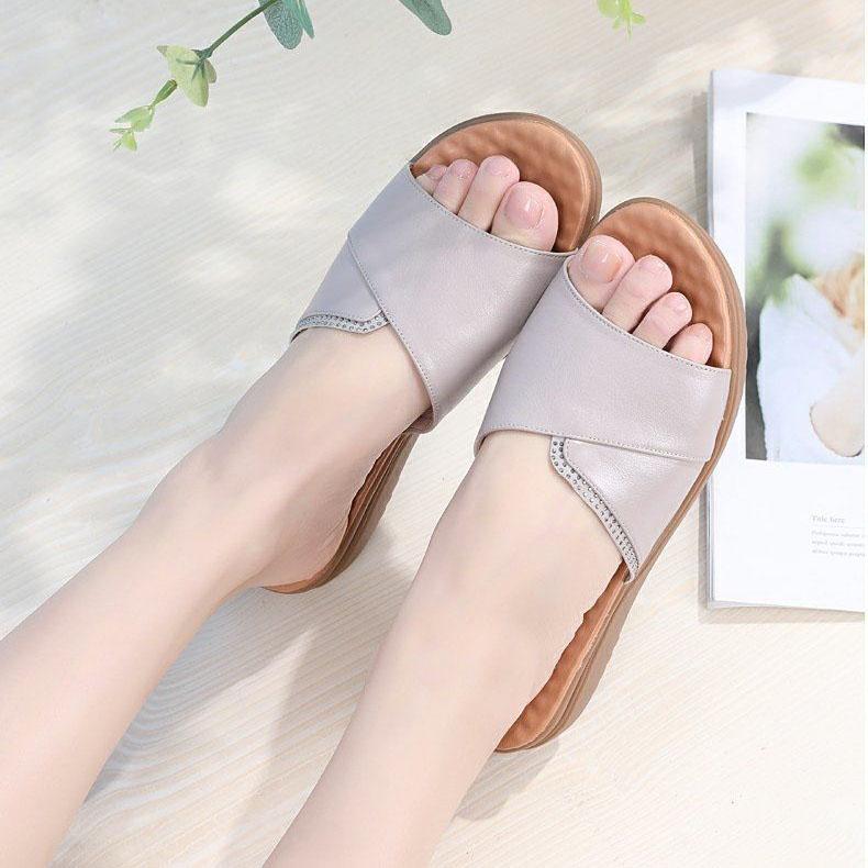 Fashion Slippers Women Summer Sandals Shoes Peep-toe Low Roman Sandals Ladies Flip Flops Slippers