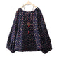 Women's Plus Size Floral Round Neck Long Sleeve Blouse