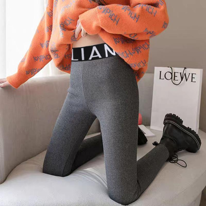 80-150 Kg Spring and Autumn High-waisted Leggings Women's Outer Wear Plus Size Thermal Pants Students Korean Version of Slim Cropped Trousers