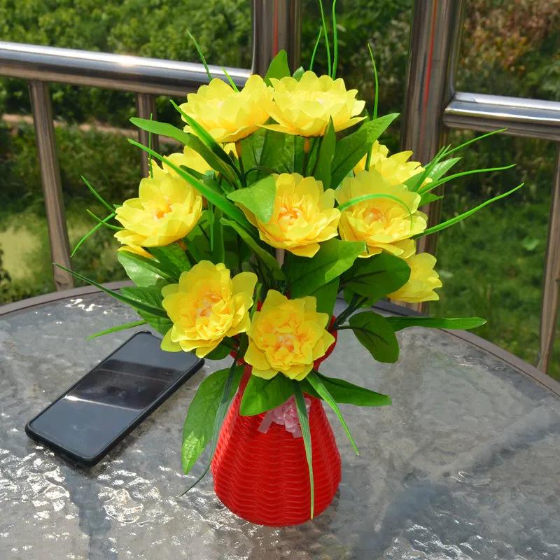 Simulation Rose Bouquet Set Plastic Flower Fake Flower Single Living Room Decoration Flower Silk Flower Dining Table Decoration Floral