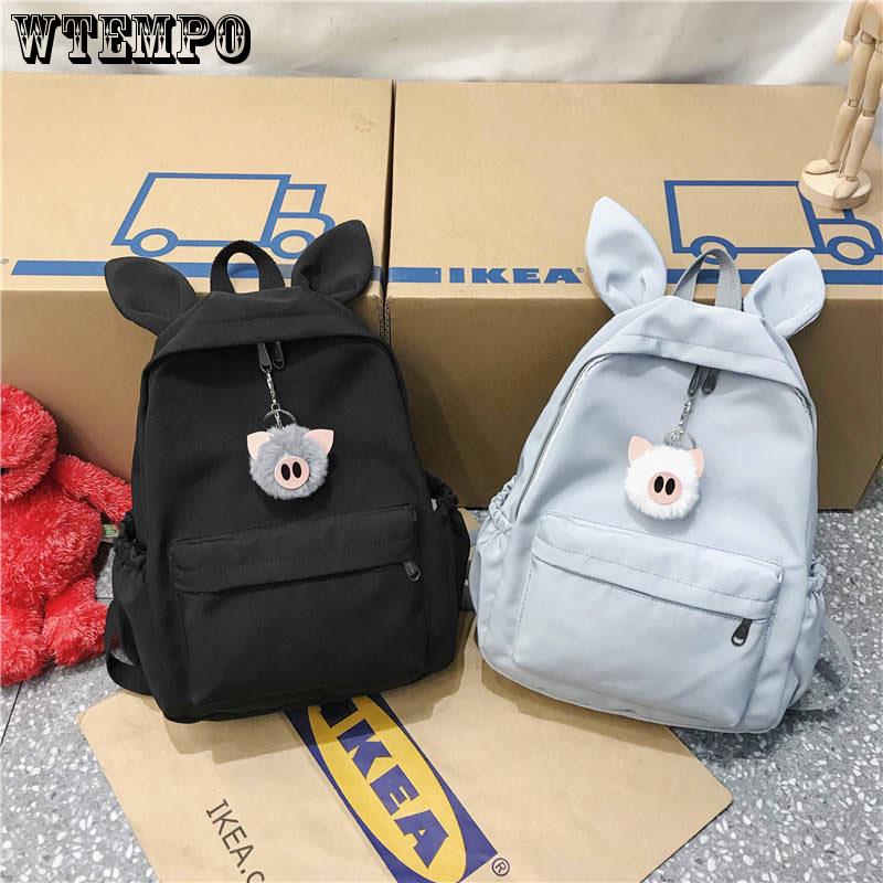 New Cute Cartoon bunny Ears Backpack Girl School Bag  Women Backpack Nylon School Backpack