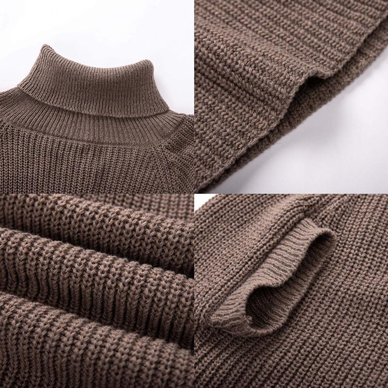 Sweater Women Turtleneck Cape-style Cloak Pullover Knitwear Korean Pure Color Loose Top Trendy Sweater Autumn and Winter Jumper