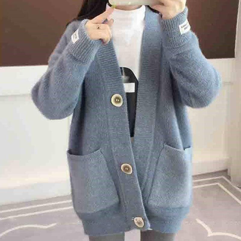Spring and Autumn All-match Loose Sweater Casual Knitted Cardigan Jacket Fashion Casual Women's Jacket