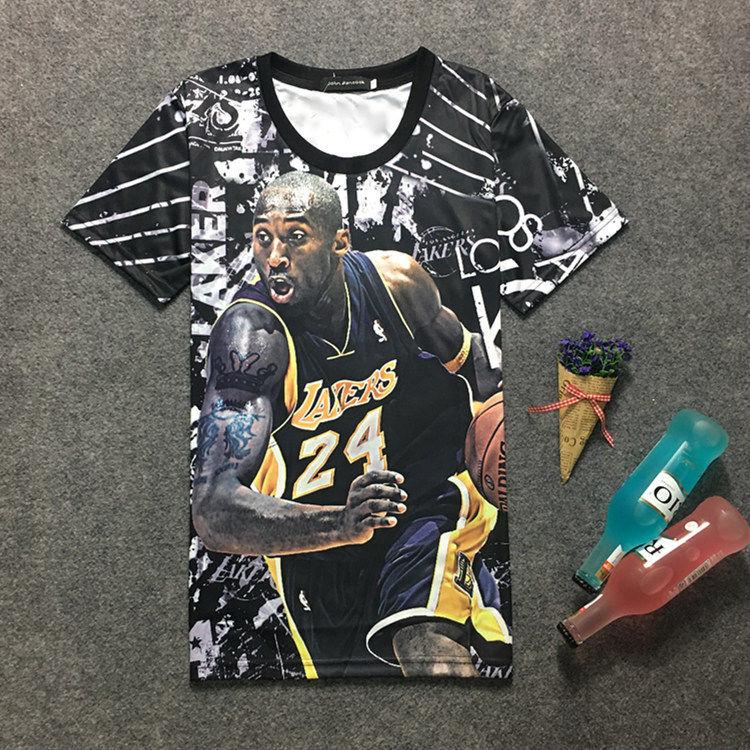 Basketball star T-shirt large size basketball clothes men's summer 3D printed short-sleeved T-shirt