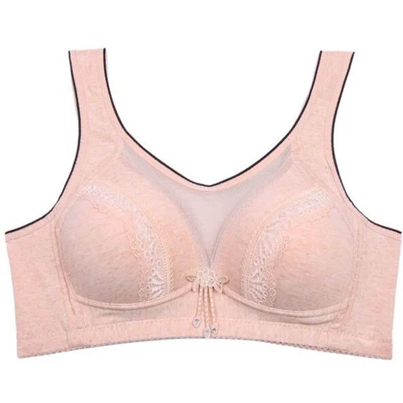 Comfortable Solid Color Cotton No Steel Ring Thin Tank Top Push Up Bra Large Size Full Cup Tube Top Breathable Bra